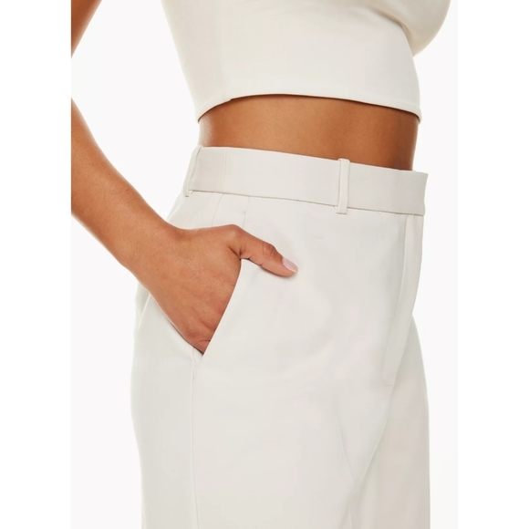 BABATON Agency Pant Crop Pleated Trouser Straight Leg Matte Pearl Straight Leg - Picture 2 of 15